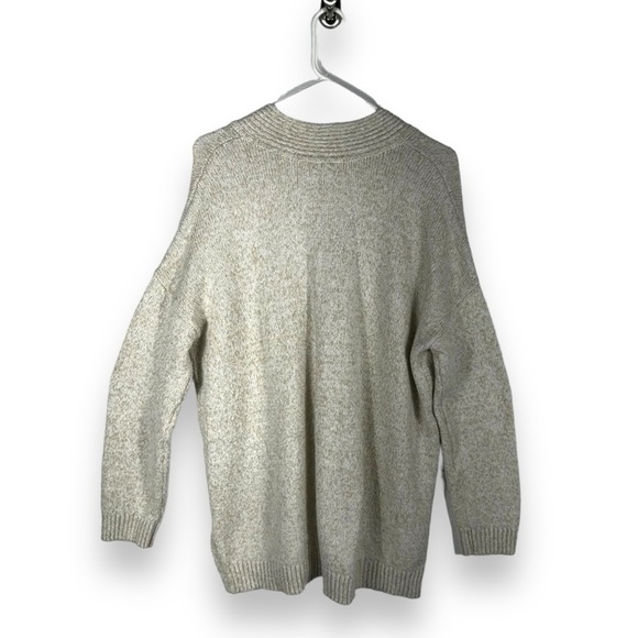 J Jill Petite V Neck Cotton Blend Tunic Sweater, Oatmeal Tan, Size PL - Picture 9 of 9